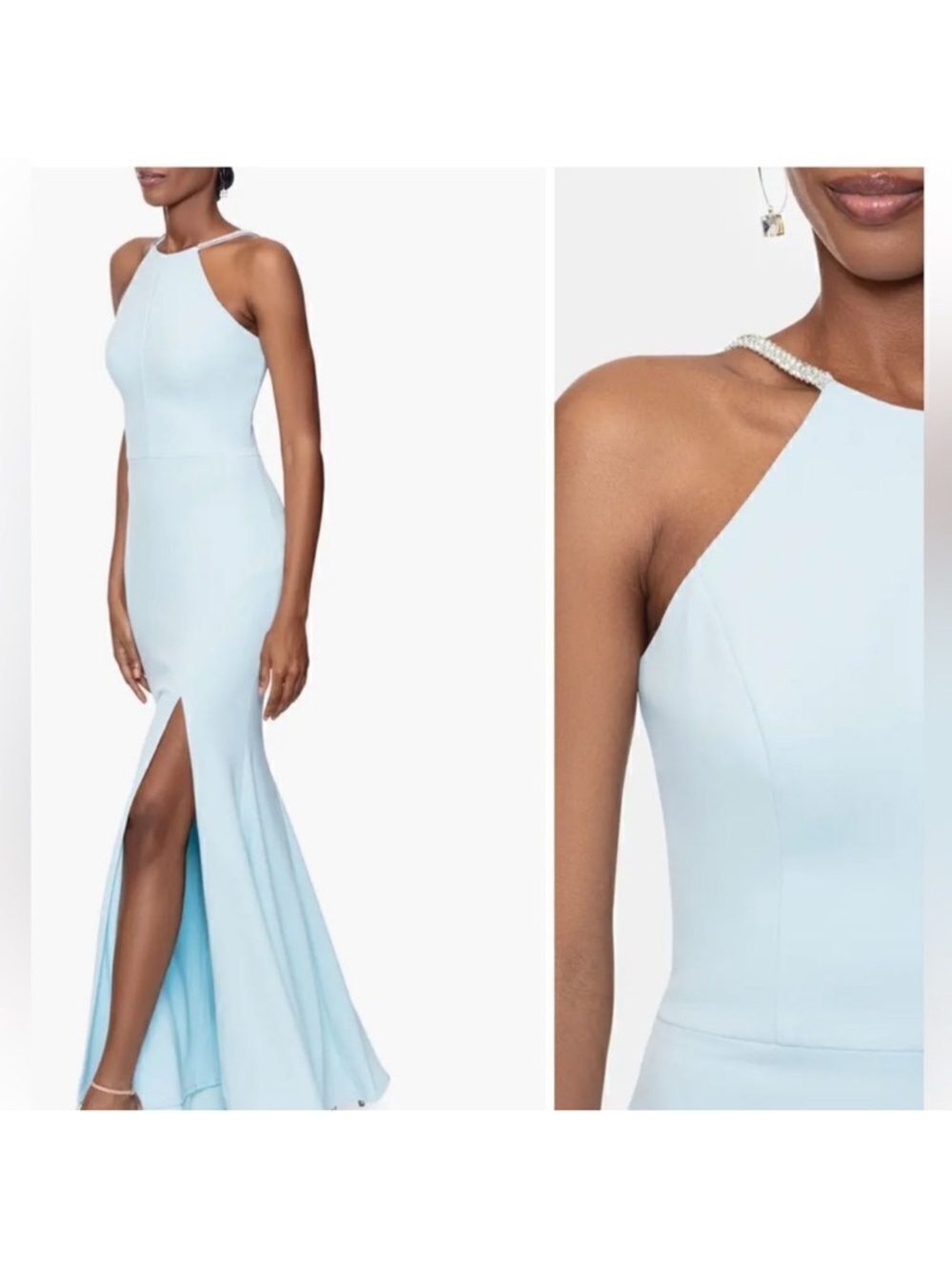 XSCAPE Aqua KYHLE Rhinestone NWT $278